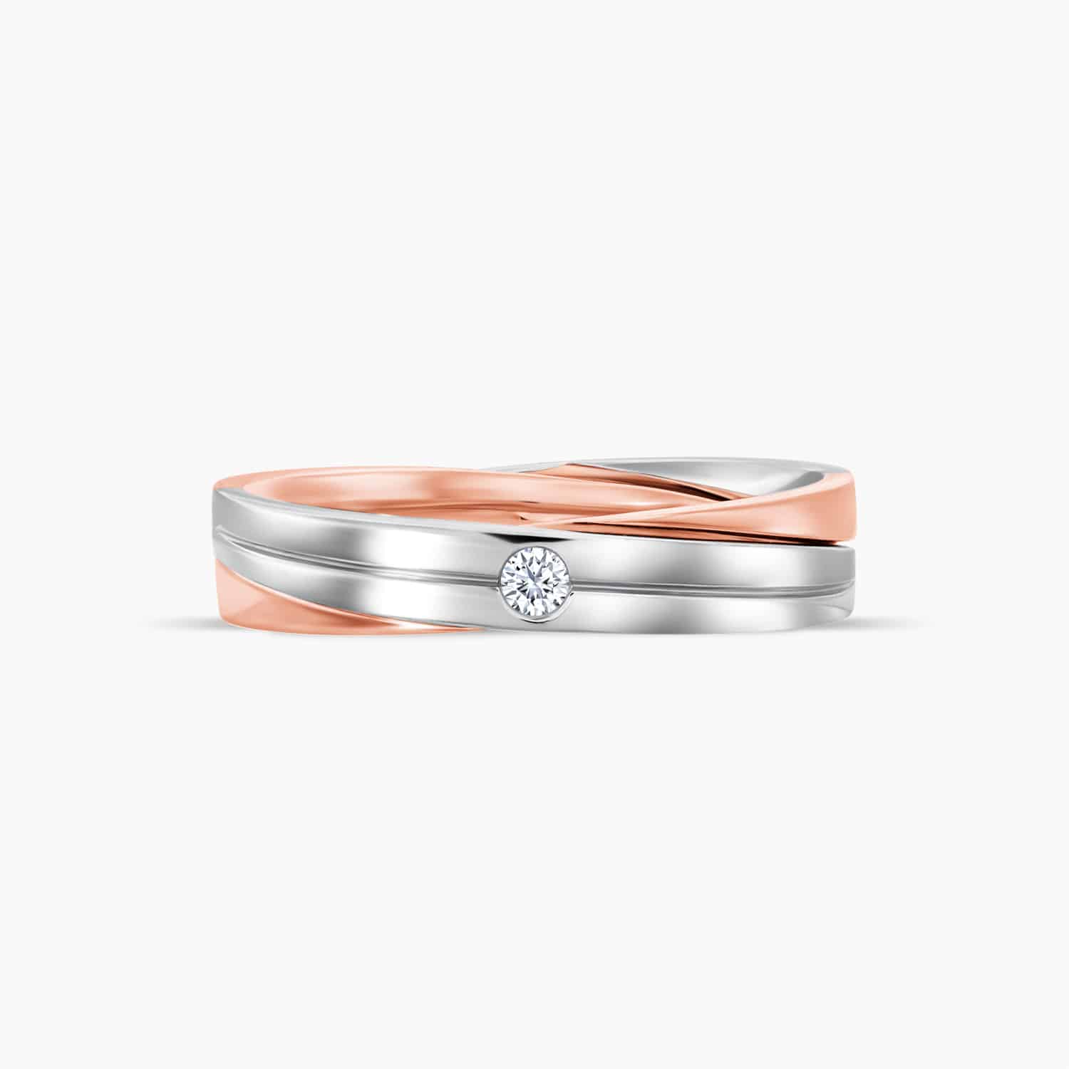 LVC Desirio Amari Men's Diamond Wedding Ring Encrusted with a single diamond