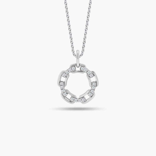 Love & Co necklace with round pendant and carat diamond