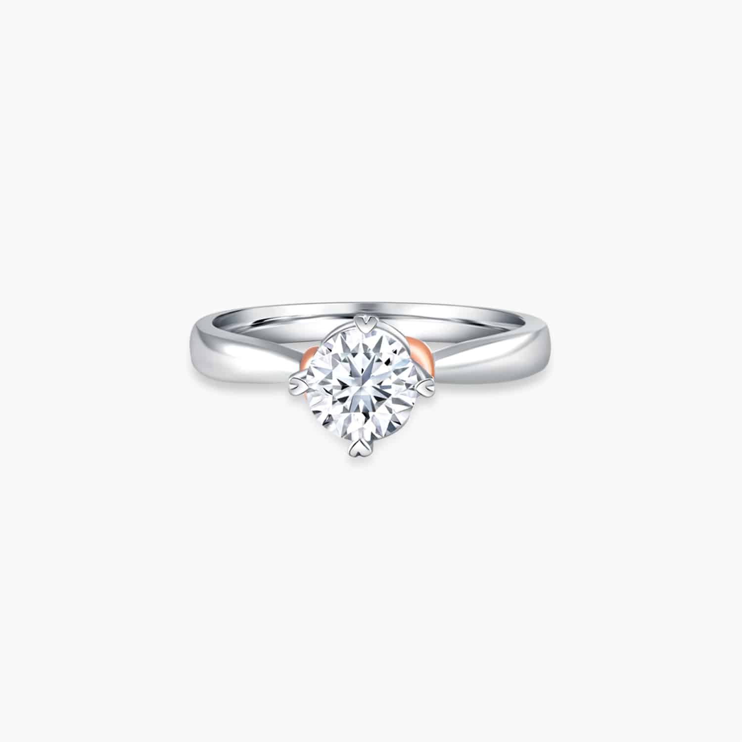 LVC SAY LOVE DESTINY ELISE DIAMOND RING a diamond engagement ring in 18k white gold and rose gold with lab grown diamond cincin diamond 订婚 戒指 钻石 戒指