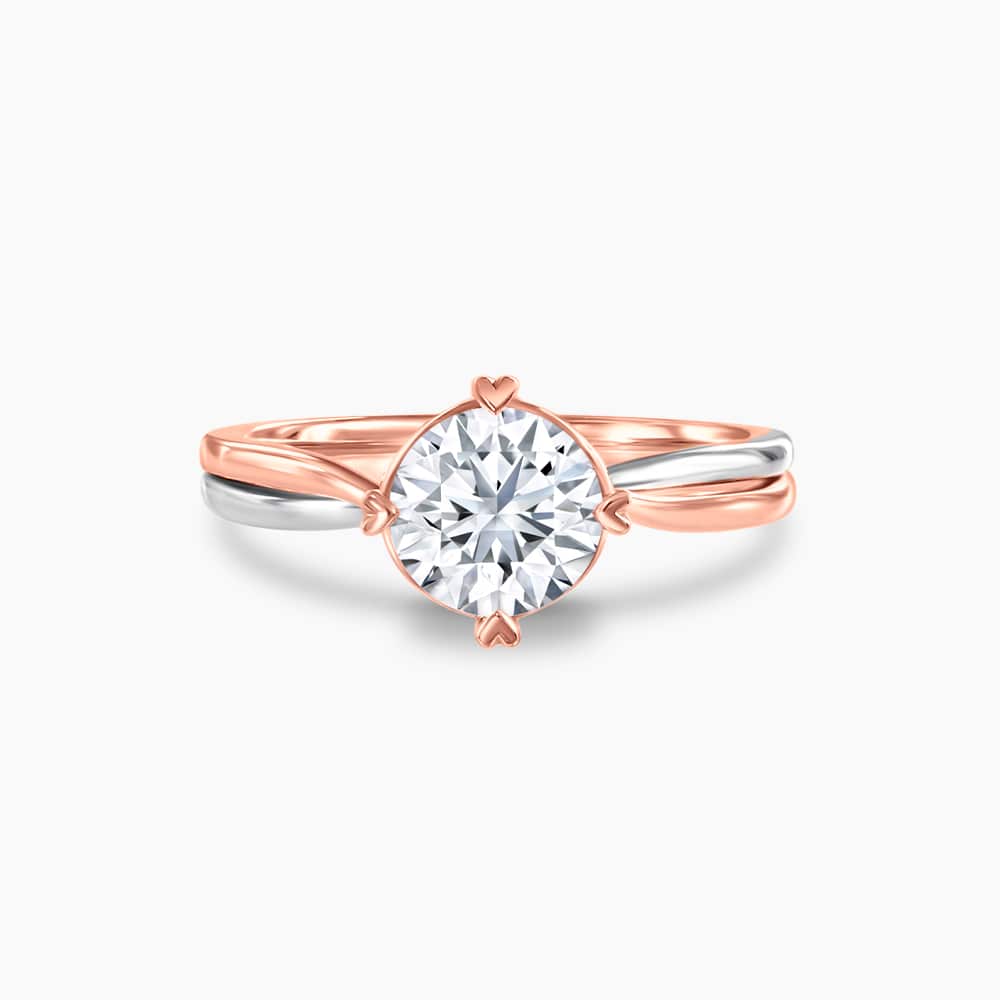 LVC SAY LOVE LOVE JOURNEY CARITA DIAMOND RING a diamond engagement ring in 18k white gold and rose gold with a lab grown diamond cincin diamond 钻石 戒指 订婚 戒指