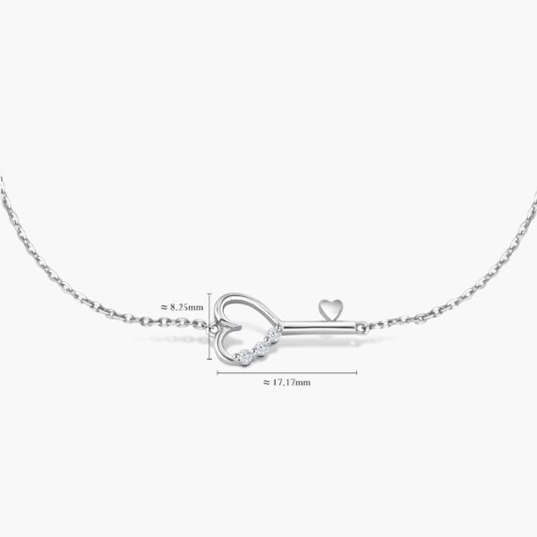 LVC Cheri Heart Key 10k white gold Diamond Bracelet for women