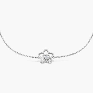 LVC Charmes Heart and Stars 10k white gold Diamond Bracelet for women