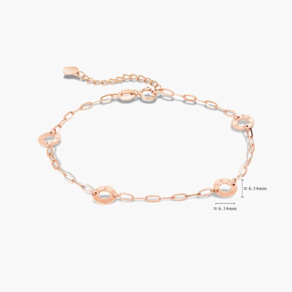LVC BRACELETS JOIE DECADES measurements of the delicate disc with roman numerals in 18k rose gold