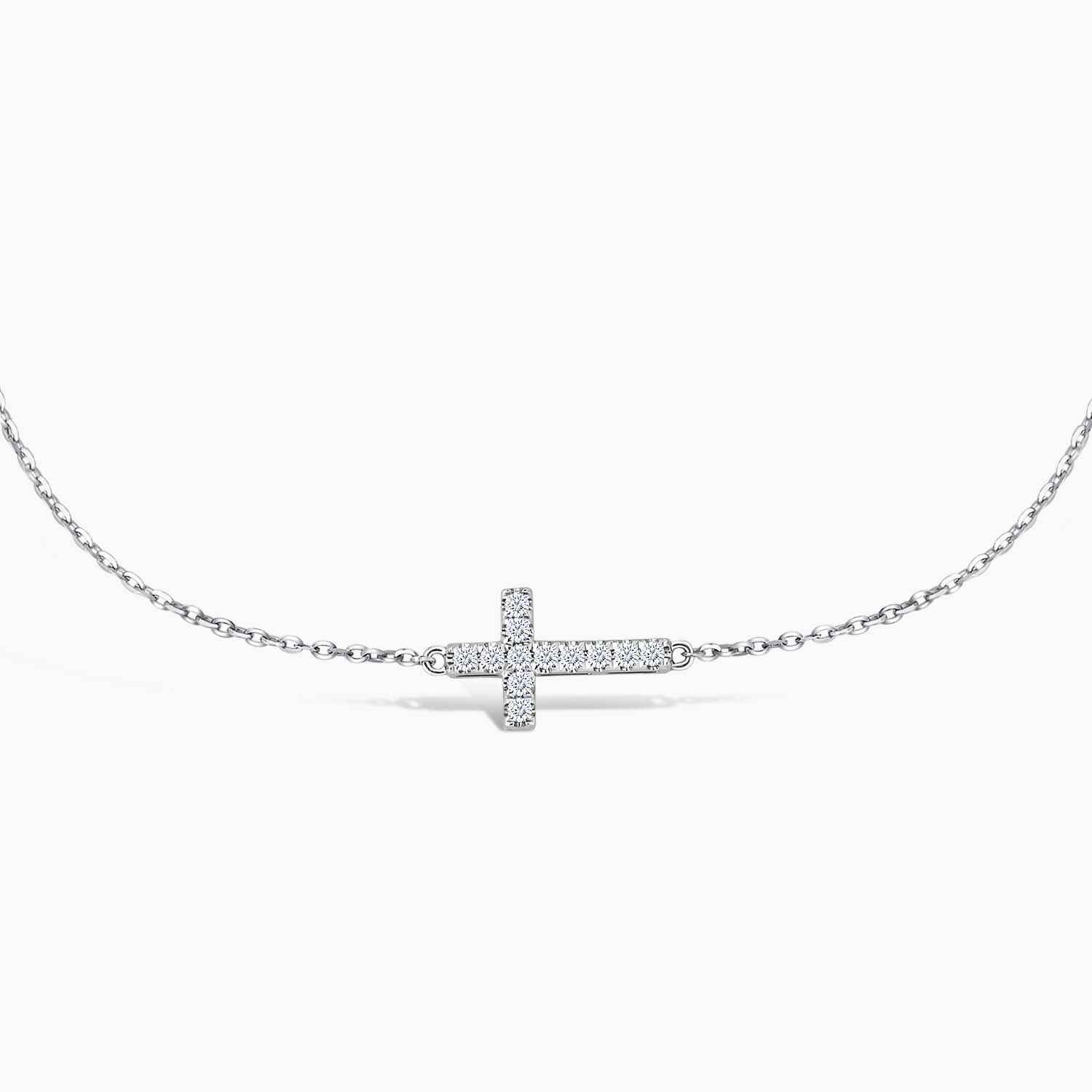LVC Charmes Elegance Cross 14k white gold Diamond Bracelet for women
