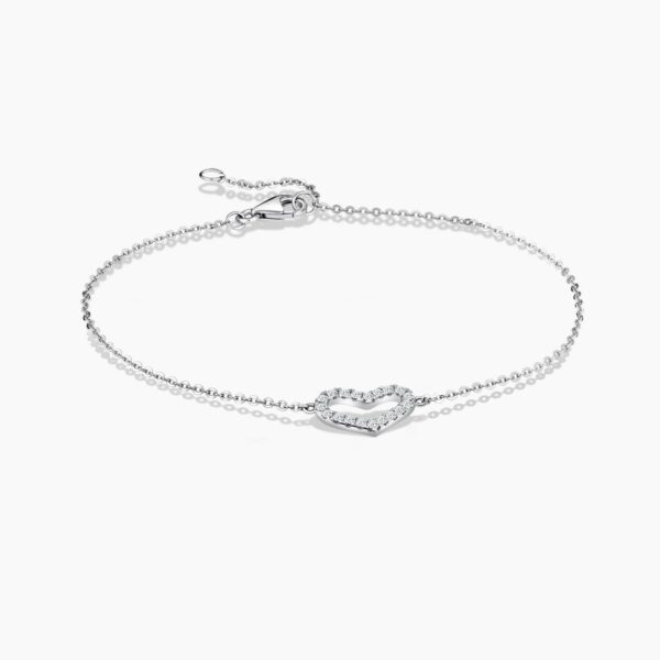 LVC BRACELETS CHARMES TENDER HEART designed with a petite heart outlined with 19 diamonds in 14k white gold