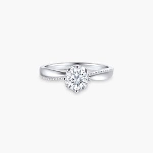 Cincin nikah perempuan Classic Milgrain Twist Diamond Engagement Ring