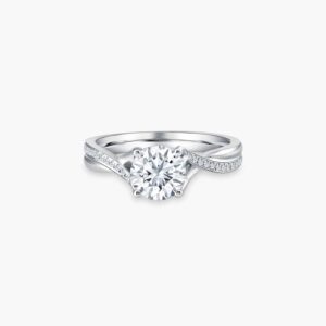 Cincin nikah perempuan Destiny Twist Diamond Engagement Ring in 6 prongs