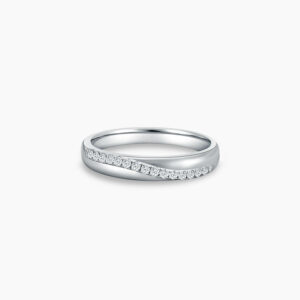 Cincin tunang lelaki atau cincin nikah lelaki LVC Purete Trust Wedding Band in Platinum with Diamonds