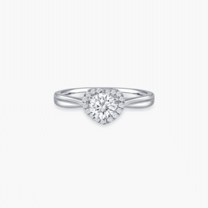 diamond engagement ring with single halo design