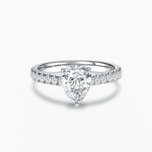 diamond engagement ring with pear shaped diamond