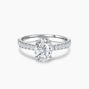 diamond engagement ring with oval cut diamond