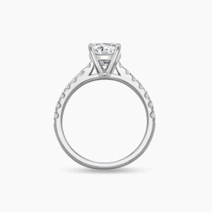 diamond ring with emerald cut diamonds