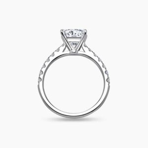 a diamond ring with princess cut diamond