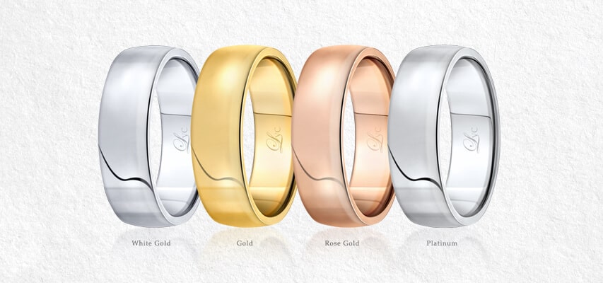 cincin berlian dengan jenis logam yang berbeza