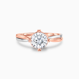 lvc rose gold and white gold engagement ring